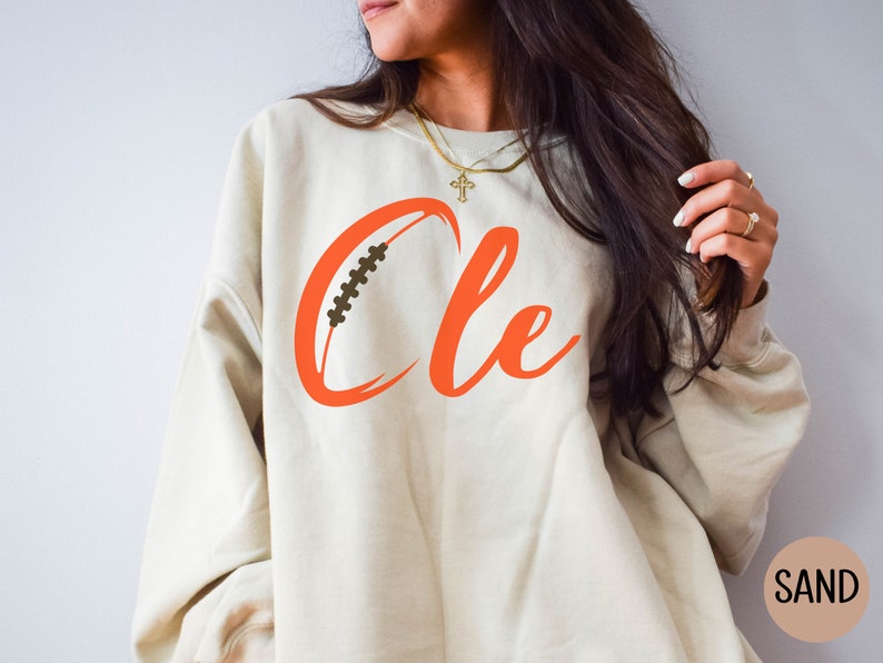 Cleveland Football Crewneck Sweatshirt, Dawg Pound Shirt, Cleveland Sports, Cle Football Sweatshirt, Cleveland Football Fan, Cleveland Ohio image 2