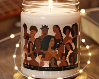 Candele afrocentriche da 9 once, regalo per donne afroamericane, regalo per compleanno, Natale, inaugurazione della casa, Kwanzaa, negozio di proprietà di neri