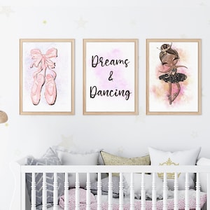 Physical Print | Black Owned Shop | Custom Wall Art Set | Black Ballerina, Ballet Slippers, Dance | Unframed Poster | Black Owned Business
