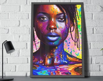 Physical Print | Black Owned Shop | African American Wall Art | 12x18, 20x30, 24x36 "Wet and Wild" Colorful Poster