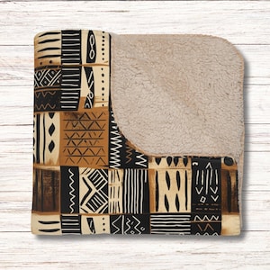 African Print Throw Blanket, Sherpa Fleece / Polyester, Housewarming Gifts, Black Owned Shop, Black Owned Business