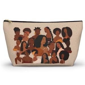 Schminktäschchen für afroamerikanische Frauen, kleine Kosmetiktasche mit Reißverschluss, Zubehörbeutel für Geldbörse, Stiftebeutel