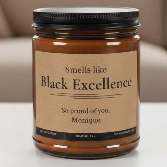 Afrocentric Personalized Name Candle for African American Graduation Gift Congratulations Smells like Black Excellence Black Owned Shop