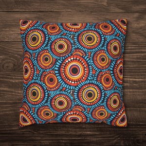Throw Pillow / Pillow Case, Gift for housewarming, Floral African print cushion & cover with zipper, Black owned shop, Black owned business