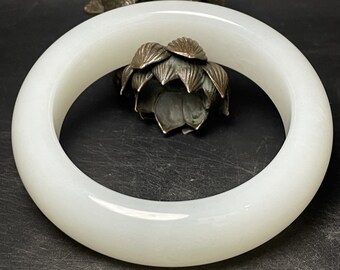 401174 Bore size 2.24in Hetian white jade bracelet