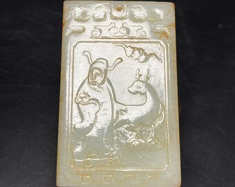 37138 Hetian jade hand-carved pendant