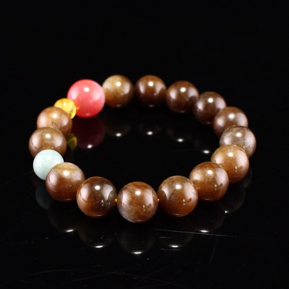 44351 Natural Hetian jade beaded bracelet - image 3