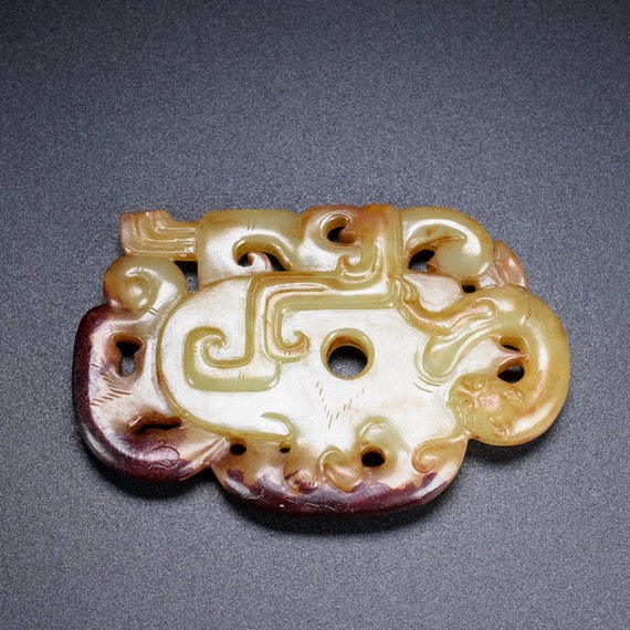 4207 Ancient Chinese Hetian jade dragon pendant - image 6