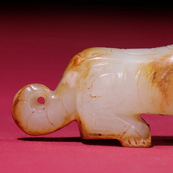 44296 Hetian white jade hand-carved tiger pendant - image 6