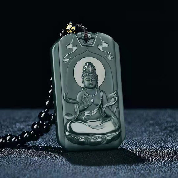 401146 Hetian jade Guanyin pendant - image 1