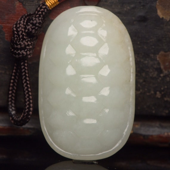 45265 Chinese natural hetian jade carved turtle sh