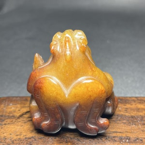 44270 Hetian jade hand-carved auspicious beast pendant image 4