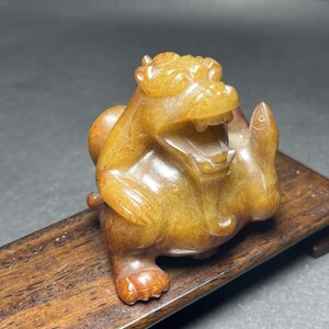 44270 Hetian jade hand-carved auspicious beast pendant image 1