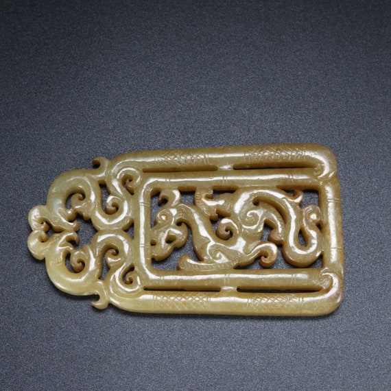 43347 Hetian jade hand-carved dragon and phoenix … - image 9