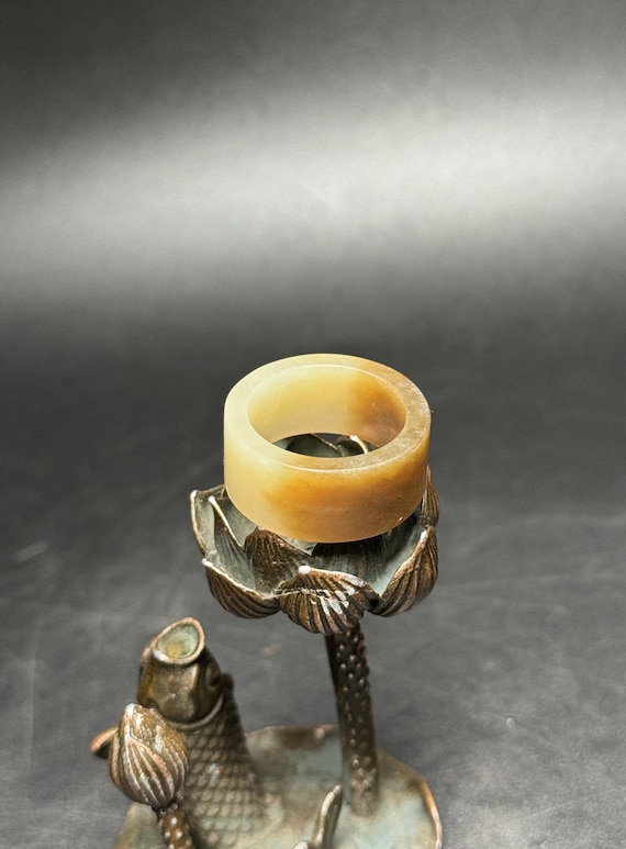 45123 Natural Hetian jade thumb ring