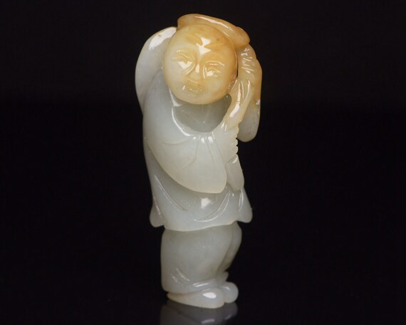 40159 Hetian jade hand-carved children pendant - image 1