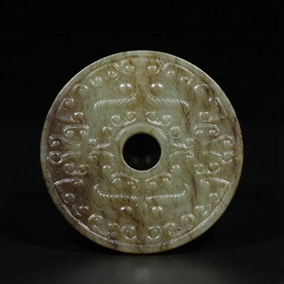 4305 Hetian jade hand-carved jade bi pendant