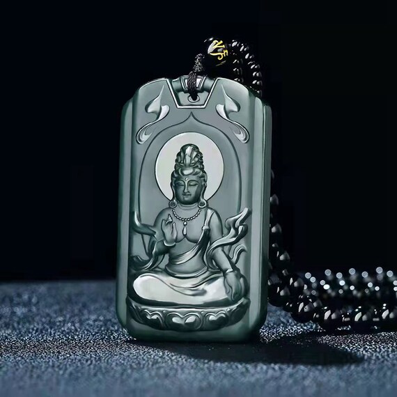 401146 Hetian jade Guanyin pendant - image 2