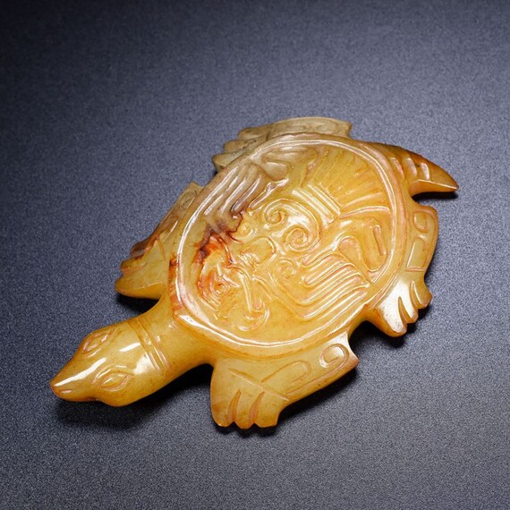 43250 Hetian jade hand-carved turtle pendant - image 2