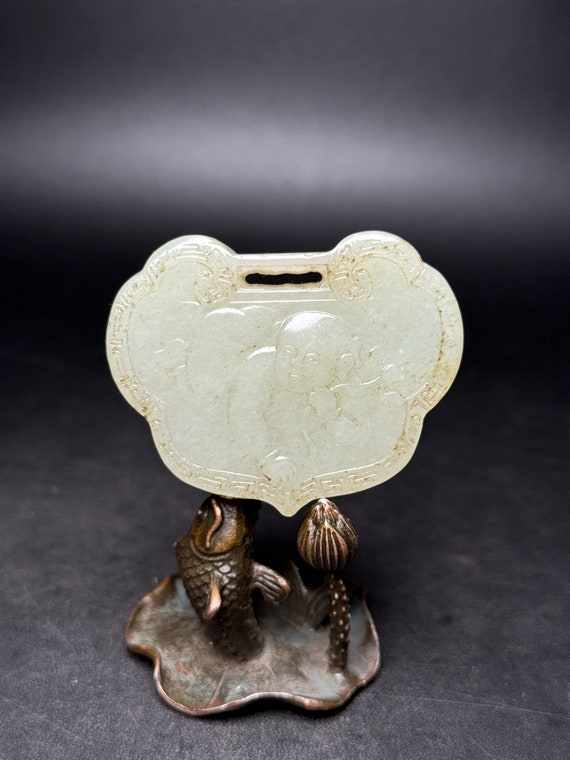 40184 Hetian jade hand-carved pendant - image 7