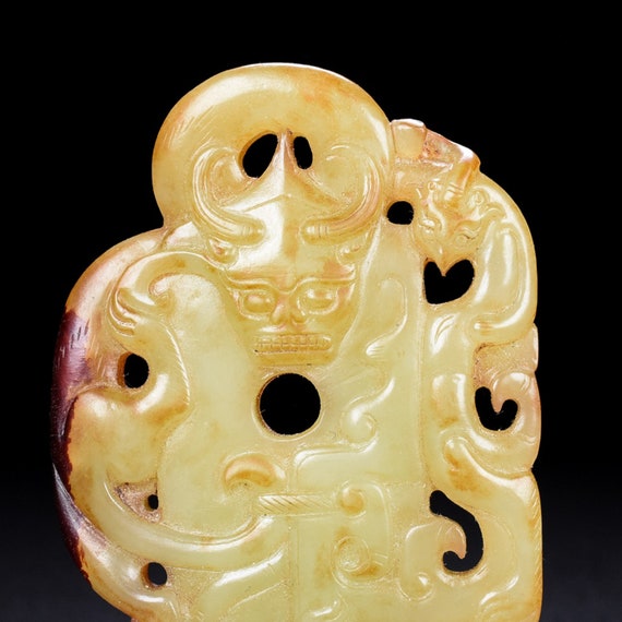 4207 Ancient Chinese Hetian jade dragon pendant - image 7