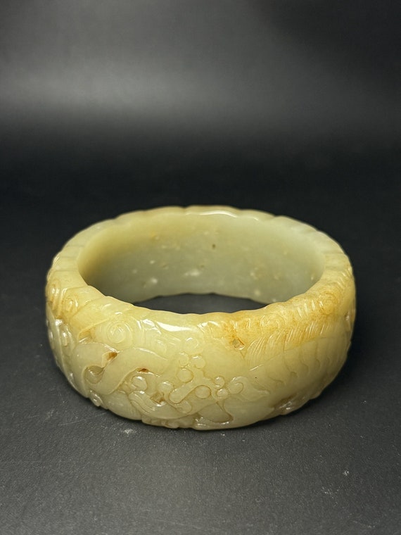 42148 Hetian jade hand-carved bracelet