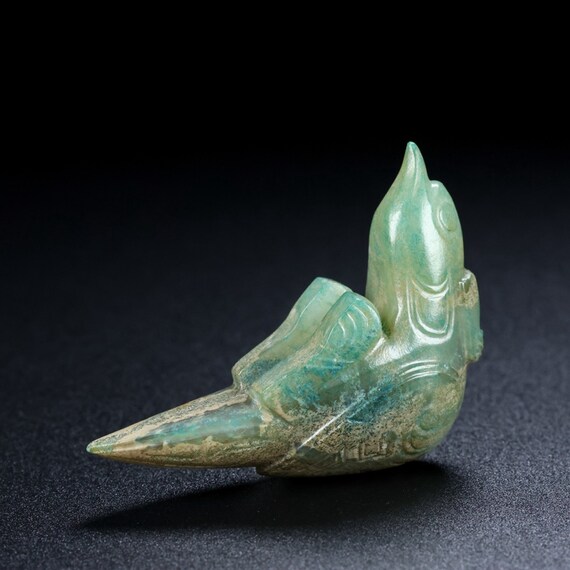 44295 Hetian jade hand-carved bird pendant - image 6