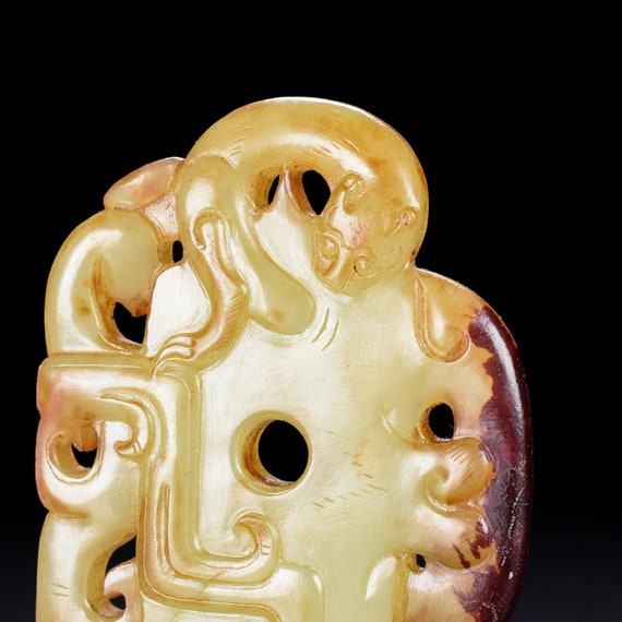 4207 Ancient Chinese Hetian jade dragon pendant - image 8