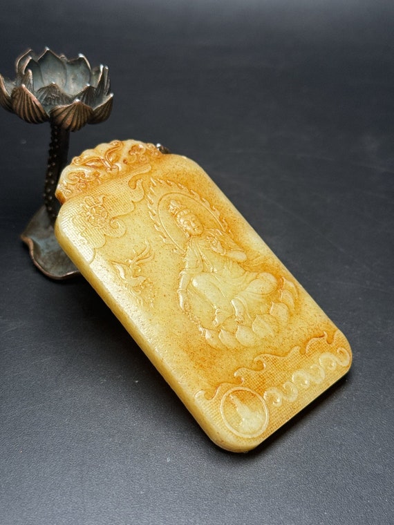 311297 Hetian jade hand-carved guanyin pendant - image 6