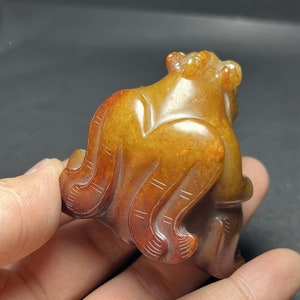 44270 Hetian jade hand-carved auspicious beast pendant image 9