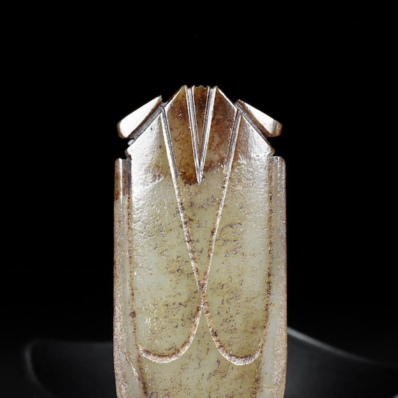 44181 Hetian jade hand-carved cicada pendant - image 2