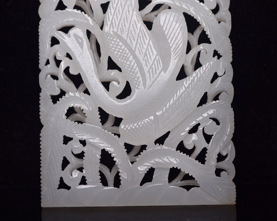 42170 Hetian white jade hand-carved fairy crane p… - image 5