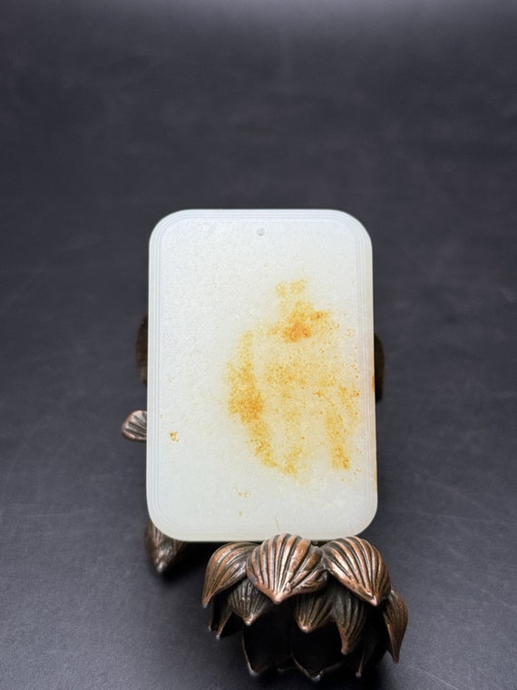 43325 Hetian white jade hand-carved pendant - image 3