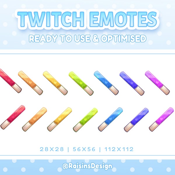 14Stk Konzert Glow Stick Penlight Emotes Pack / P2U Channel Point / Emotes für Twitch Youtube & Discord