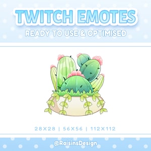 Green Cactus Plant Botanical Succulent Twitch Emotes / P2U Channel Point / Emotes for Twitch Youtube & Discord