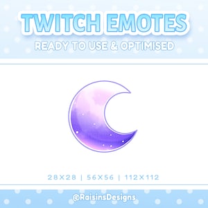 Purple Moon Emote / P2U Channel Point / Emotes for Twitch Youtube & Discord / Cute Pastel Stream Graphics
