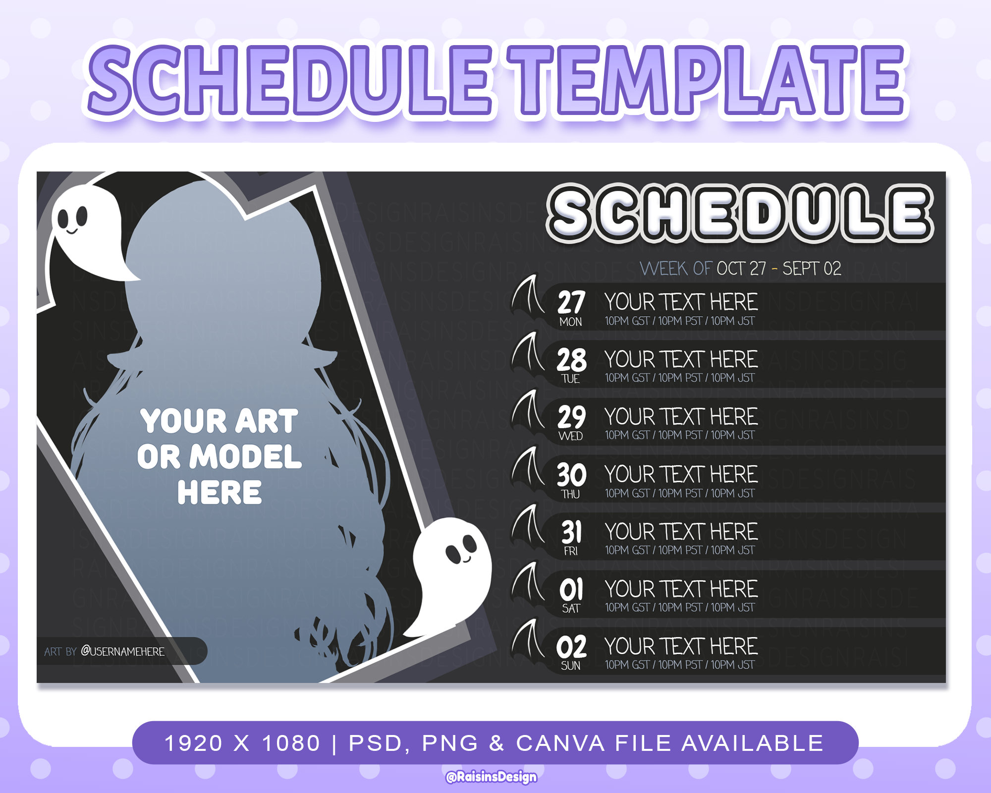 Stream Schedule Template for Twitch & Youtube Streaming / Etsy Stream Schedule Template for Twitch & Youtube Streaming / Etsy