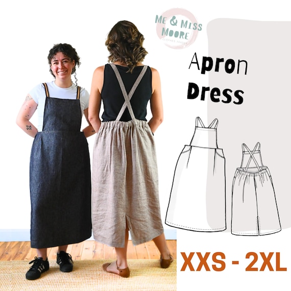 chinese dress ladies Linen Pinafore Apron Dress – Old Linen Mill main image 1