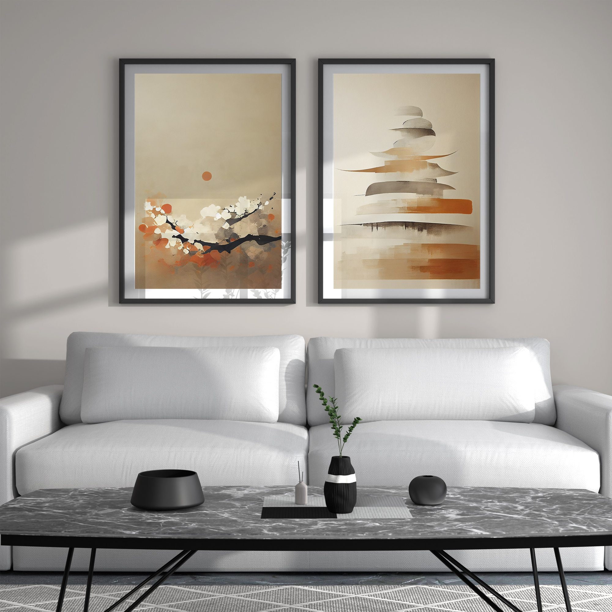 趣味・スポーツ・実用 Domestic Aesthetic Household Art 1920- Japandi Wall Art, Set of 6, Neutral Japanese Wall Art Set