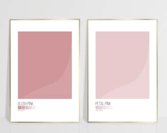 ピンクマゼンタのパレットカラー6色セット。寮の部屋の装飾。カラー