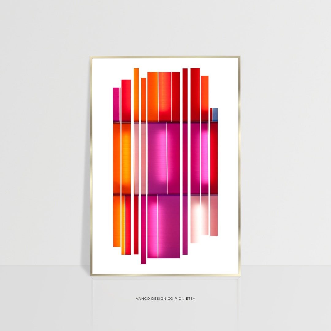 Magenta Wall Art Colorful Abstract Art Print, Vibrant Wall Art Unique Preppy Room Decor, Girly