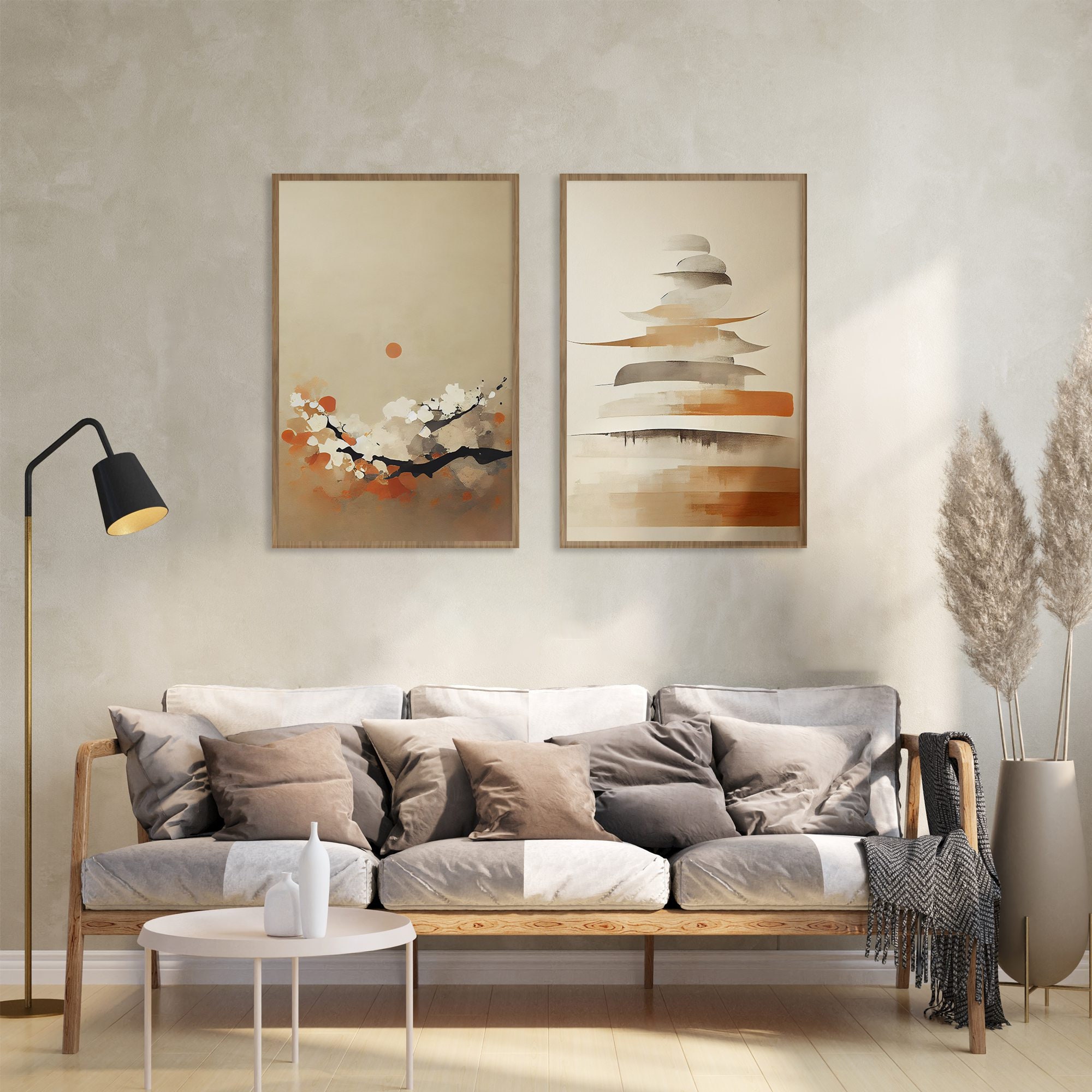 趣味・スポーツ・実用 Domestic Aesthetic Household Art 1920- Japandi Style Modern Abstract Wall Art, Set of 2 Neutral
