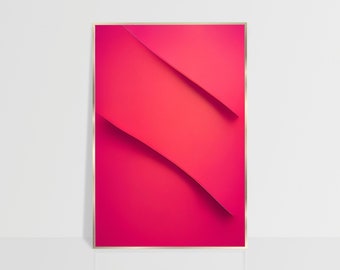 Magenta Abstract Wall Art, Funky Y2K Decor (Digital Download)