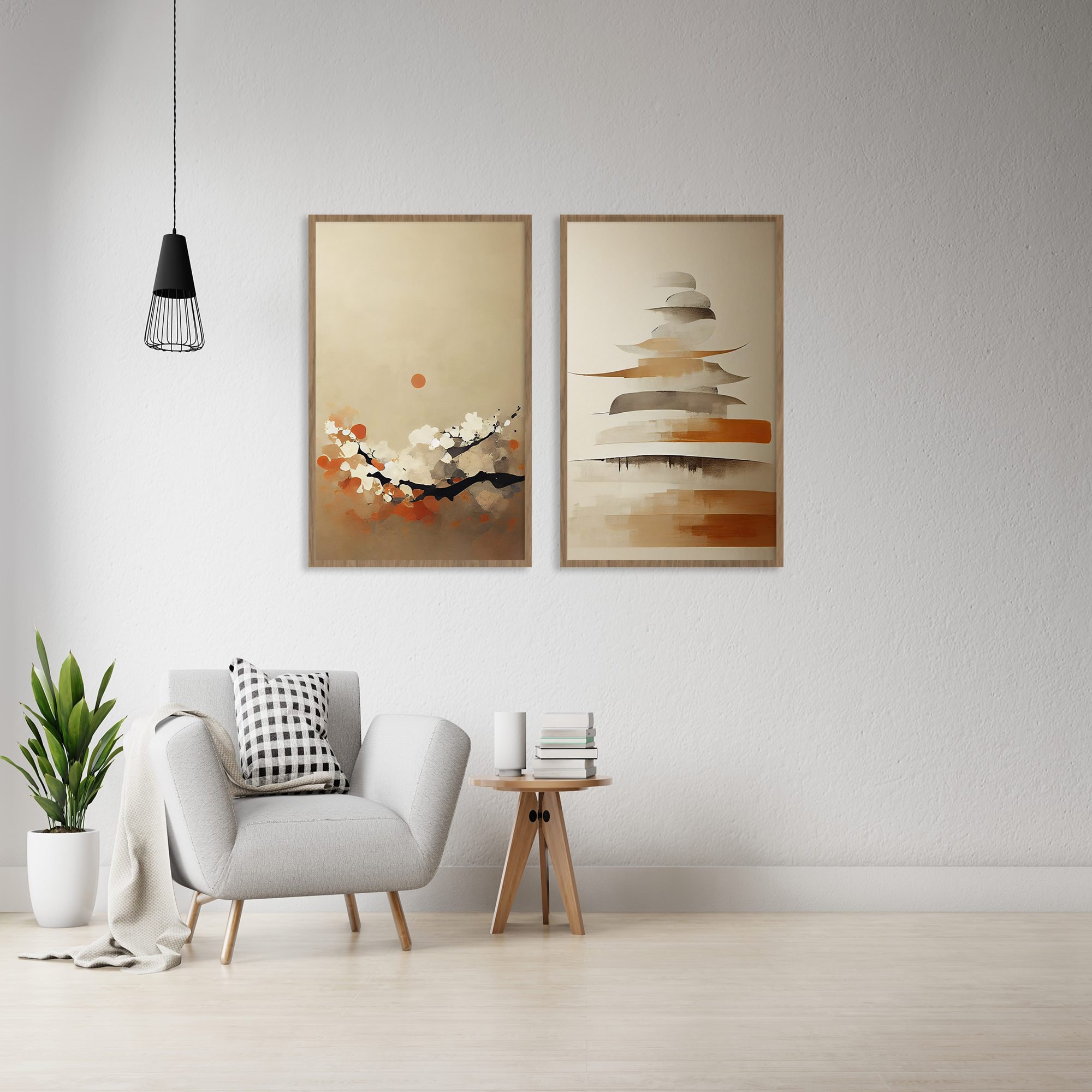趣味・スポーツ・実用 Domestic Aesthetic Household Art 1920- Japandi Wall Art, Set of 6, Neutral Japanese Wall Art Set
