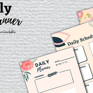 Daily planner, printable daily planner, planner inserts, planner printable, day planner, daily schedule, daily organizer, to do list.