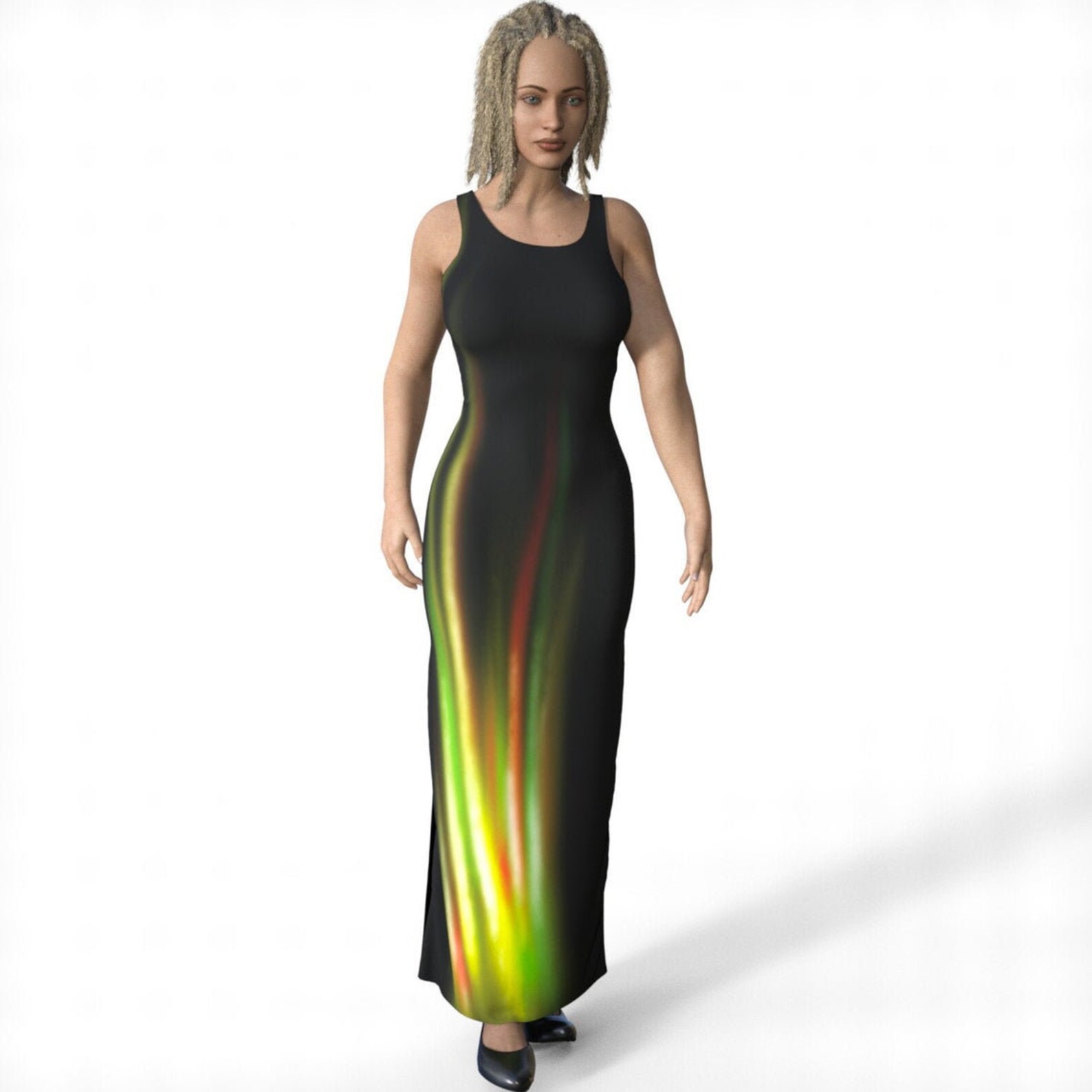 Black Rasta Style Jamaican Style Maxi Dress - Etsy