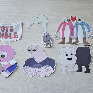 Smiling Friends Mostly Minor Characters Handmade Sticker Pack