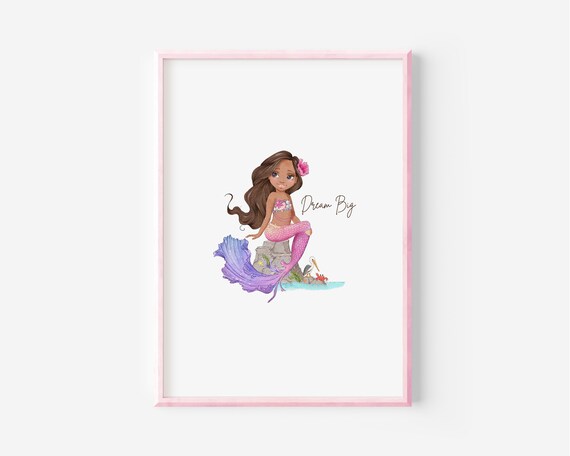 Printable Mermaid Wall Art Mermaid Prints Mermaid Nursery | Etsy