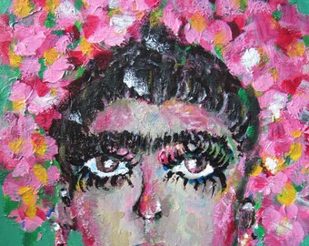 Frida; Hochwertiges Acrylgemälde Teil der "Famous Portraits" Kollektion. Ein Davisandhisart Original