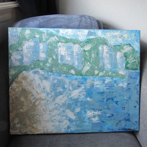 Coastal Clouds; Summer/Spring Acrylic Painting, A Davisandhisart original